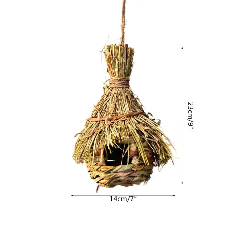 Handwoven natural grass parrot nest outdoor garden bird cage