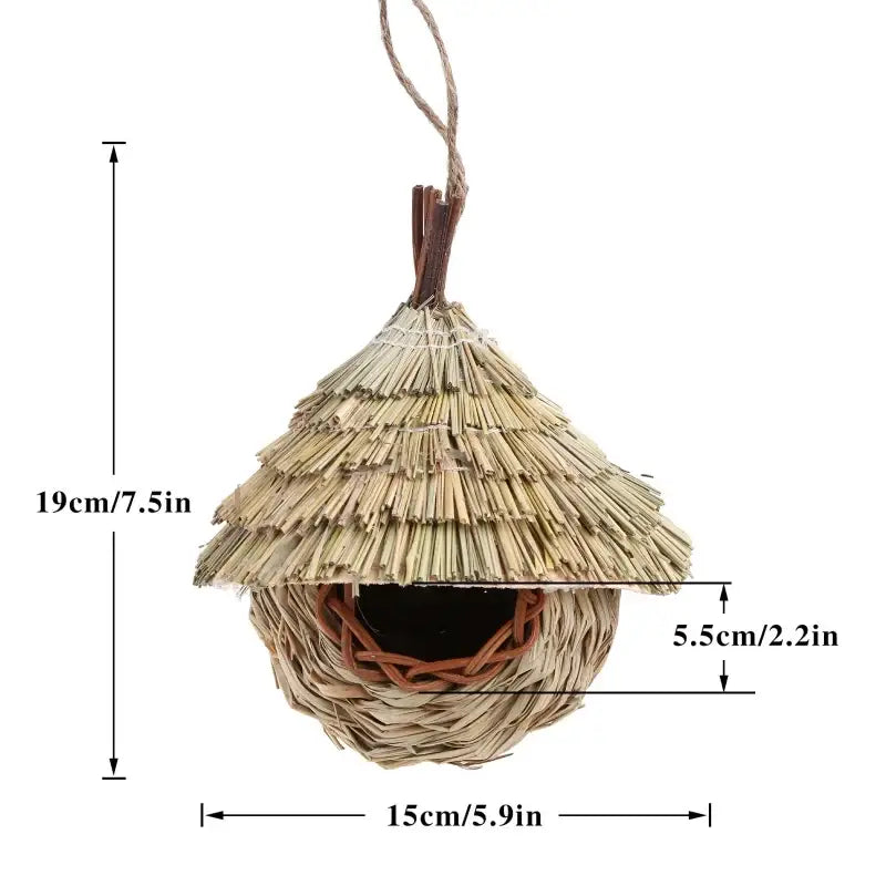 Handwoven natural grass parrot nest outdoor garden bird cage