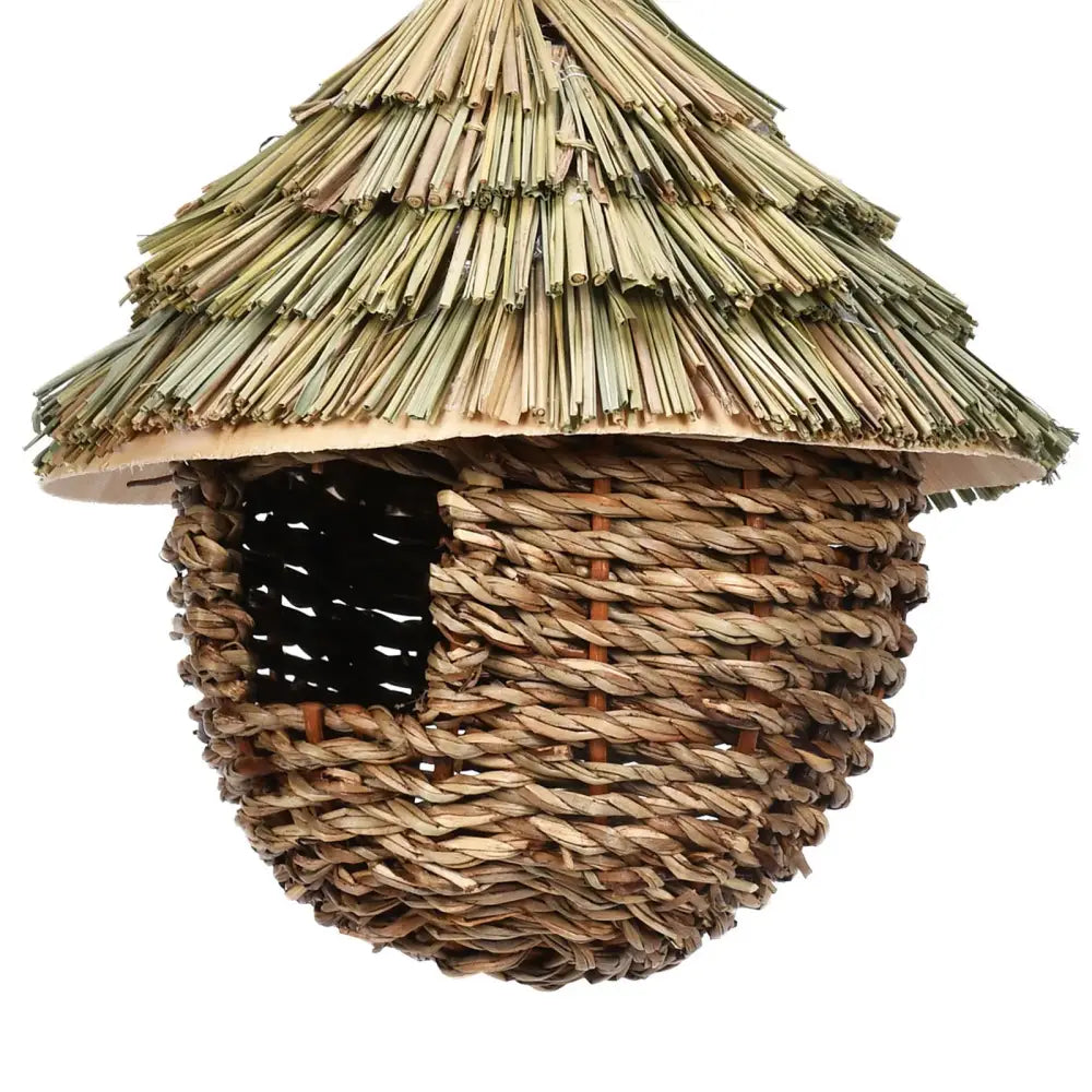 Rustic woven natural grass bird house outdoor decor garden nest