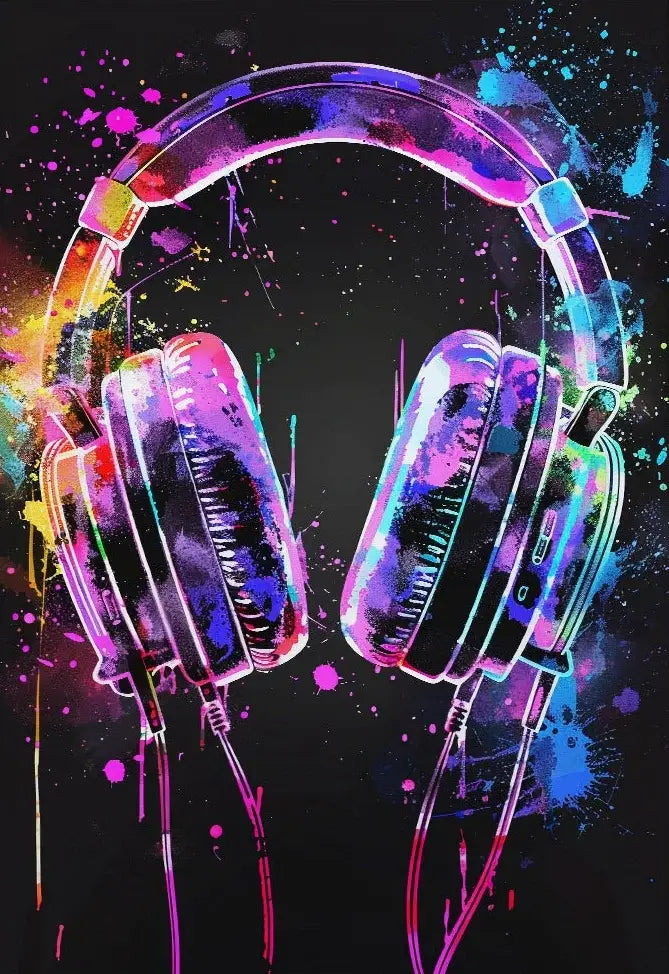 Vibrant neon video game posters set for gamer bedroom canvas art