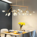Modern gold tree branch glass pendant lamp dining room