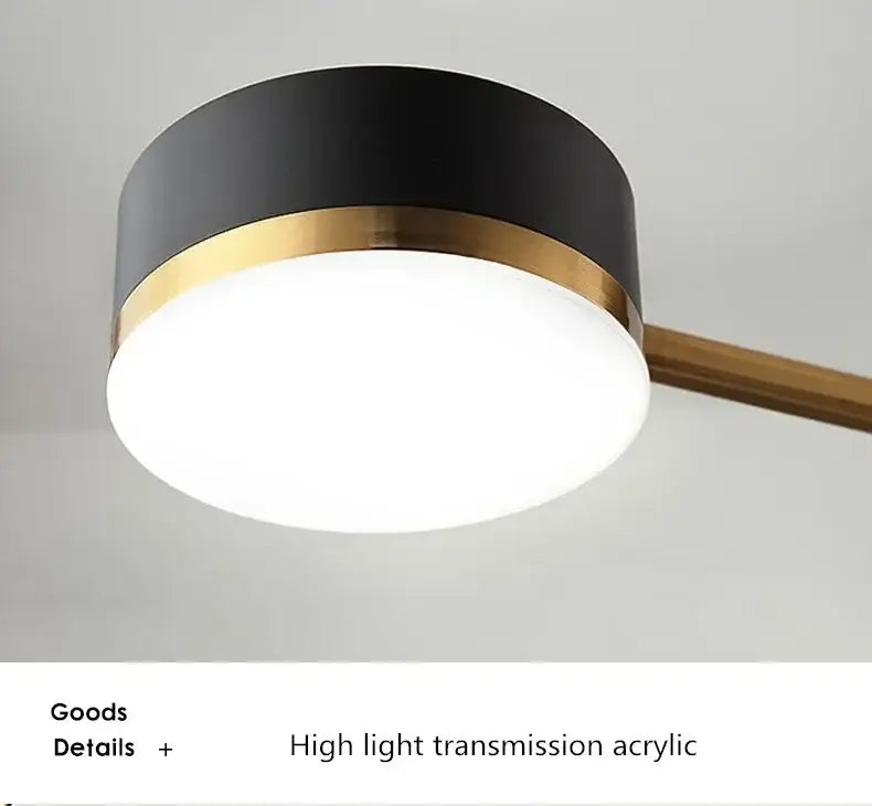 Modern black & gold geometric pendant light living room chandelier