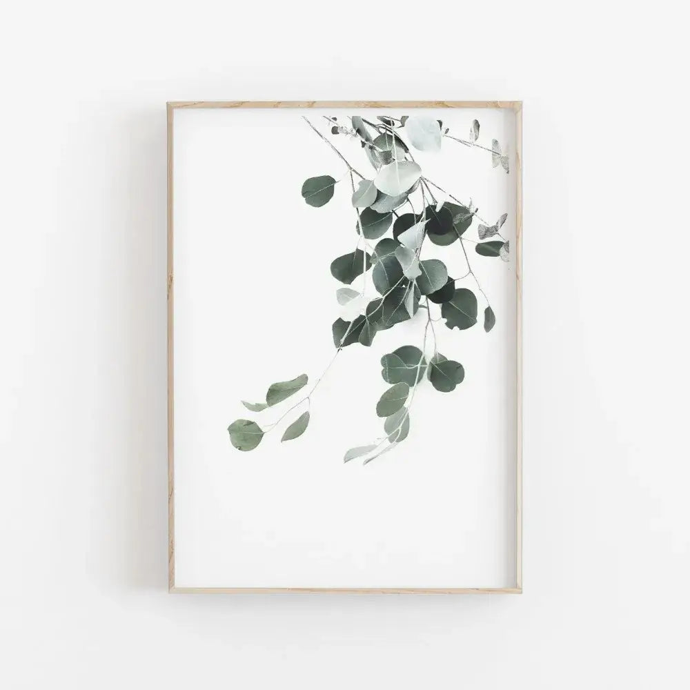Minimalist green and grey nordic botanical poster set living room