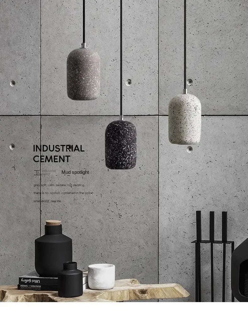 Industrial cement pendant lamp – kitchen & dining room light