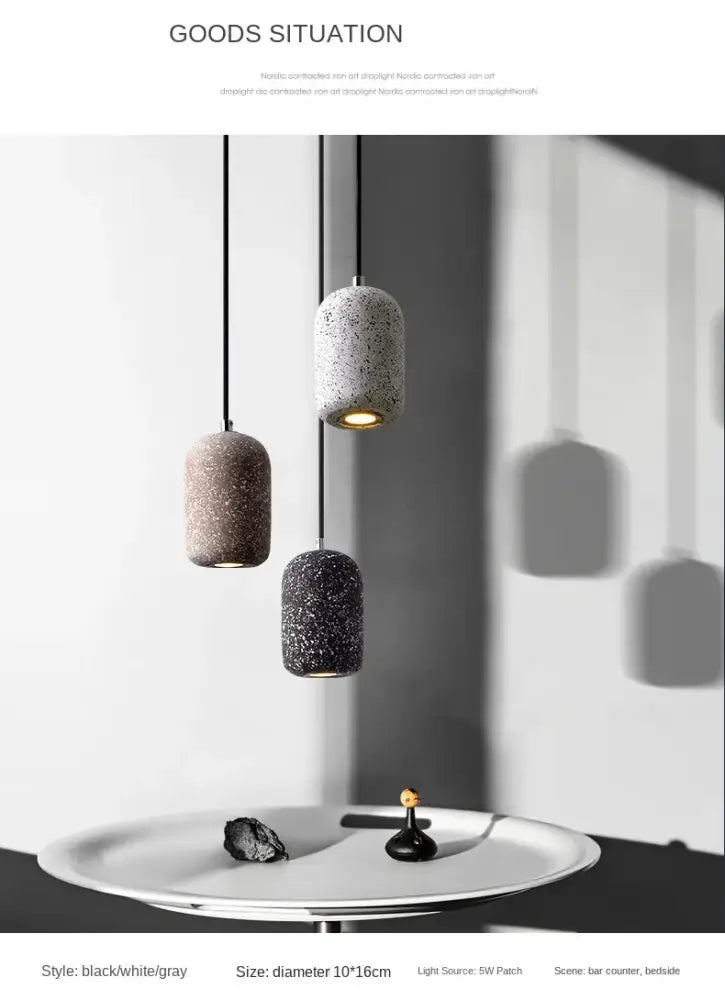 Industrial cement pendant lamp – kitchen & dining room light