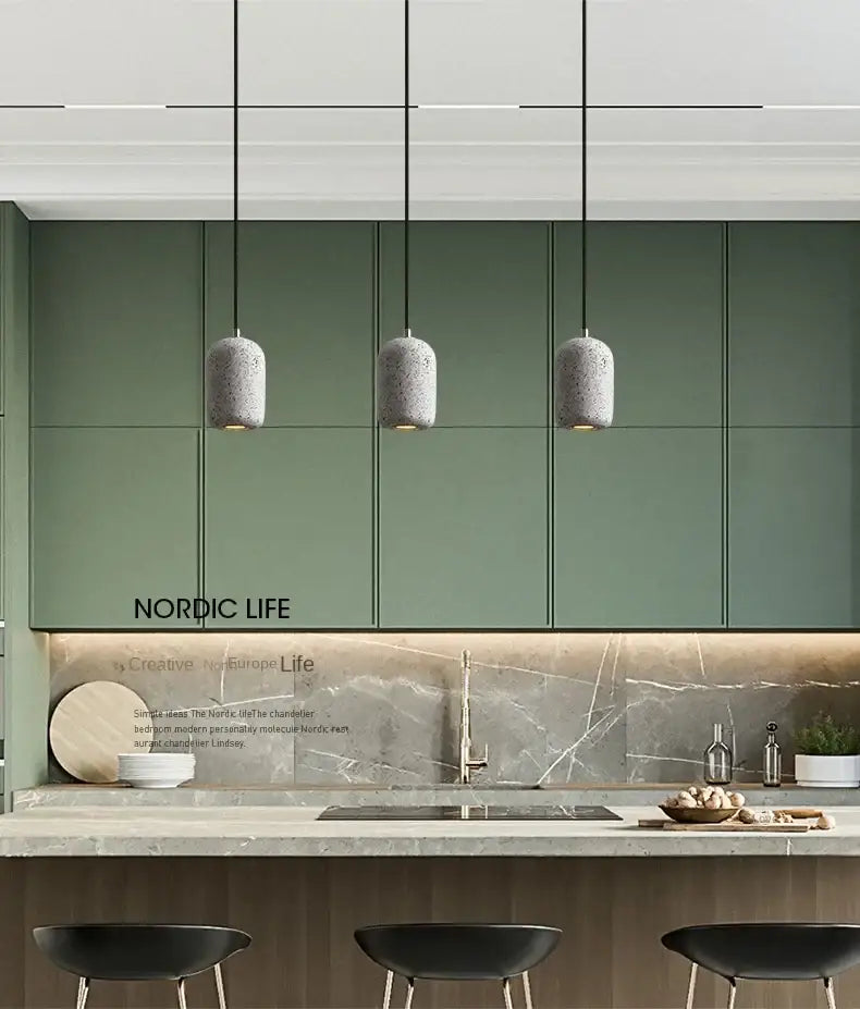 Industrial cement pendant lamp – kitchen & dining room light