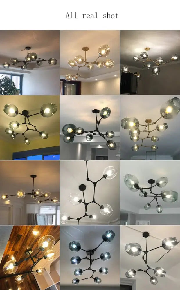 Modern gray textured glass chandelier lighting for dining rooms