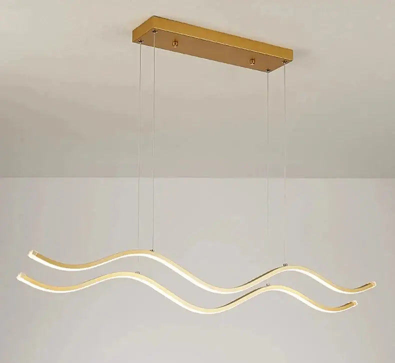 Modern curved led pendant light dining room decor