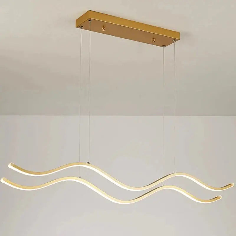 Modern curved led pendant light dining room decor
