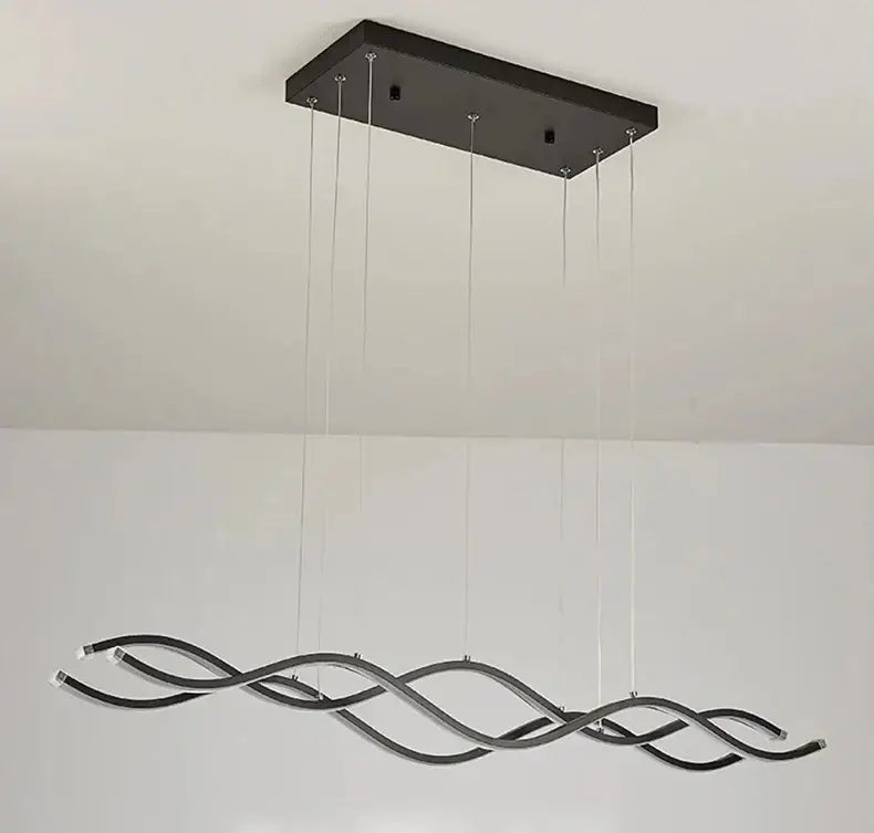 Modern white wavy led pendant light dining room chandelier