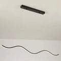 Modern black & white wavy led pendant lights for dining room