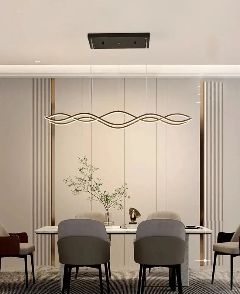 Modern white wavy led pendant light dining room chandelier