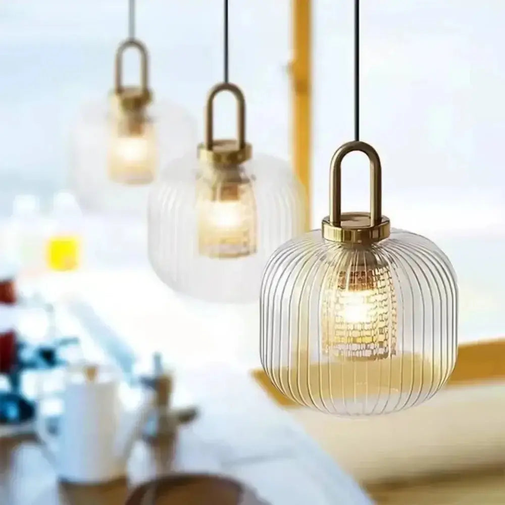Vintage brass deer head wall lamp bedroom glass pendant light