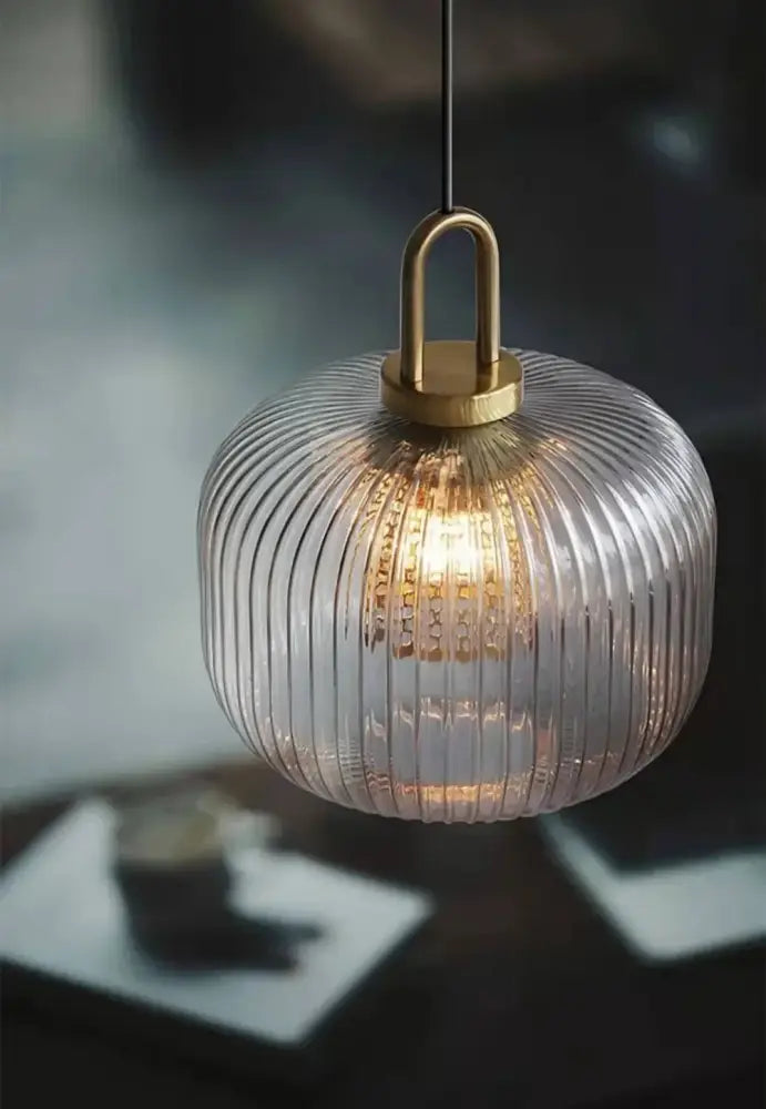 Vintage brass deer head wall lamp bedroom glass pendant light