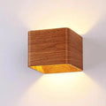 Nordic faux wooden cube wall light for bedroom
