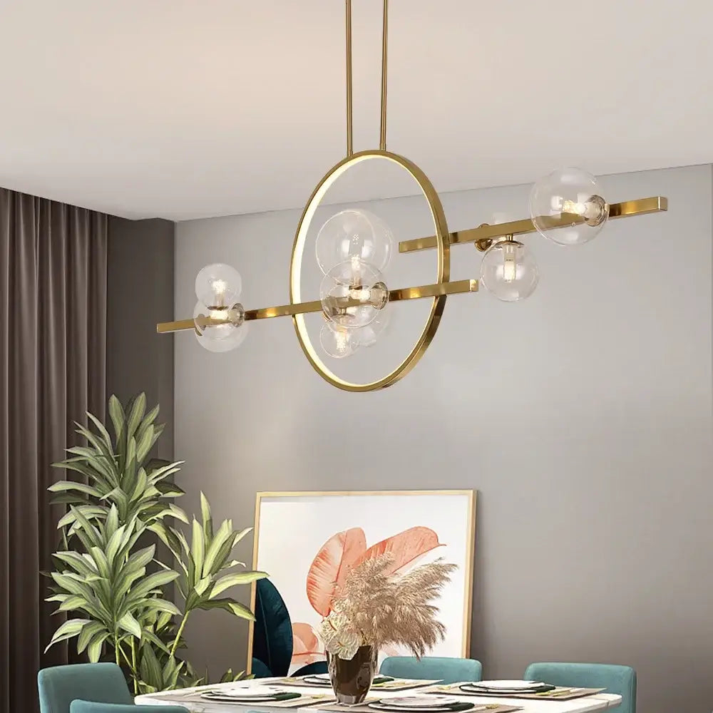 Modern black nordic glass bubble led chandelier dining room light