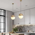 Nordic industrial hanging black kitchen light with frosted glass