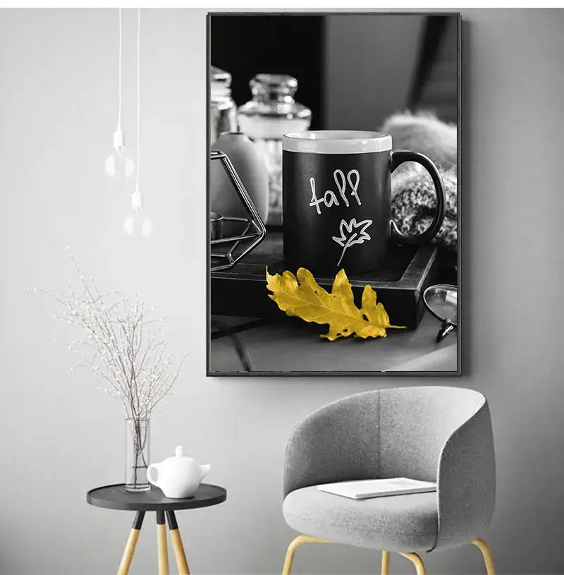 Vintage black wrought iron street lamp nordic landscape canvas living room