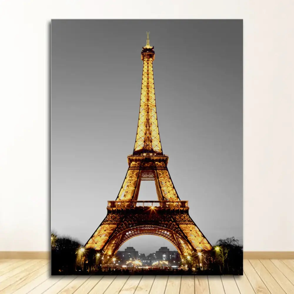 Vintage black wrought iron street lamp nordic landscape canvas living room