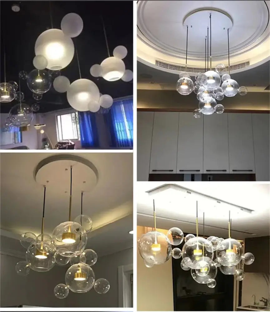 Modern 7 globe glass led chandelier living room light