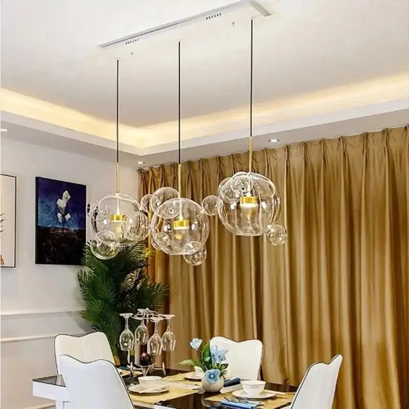 Modern 7 globe glass led chandelier living room light