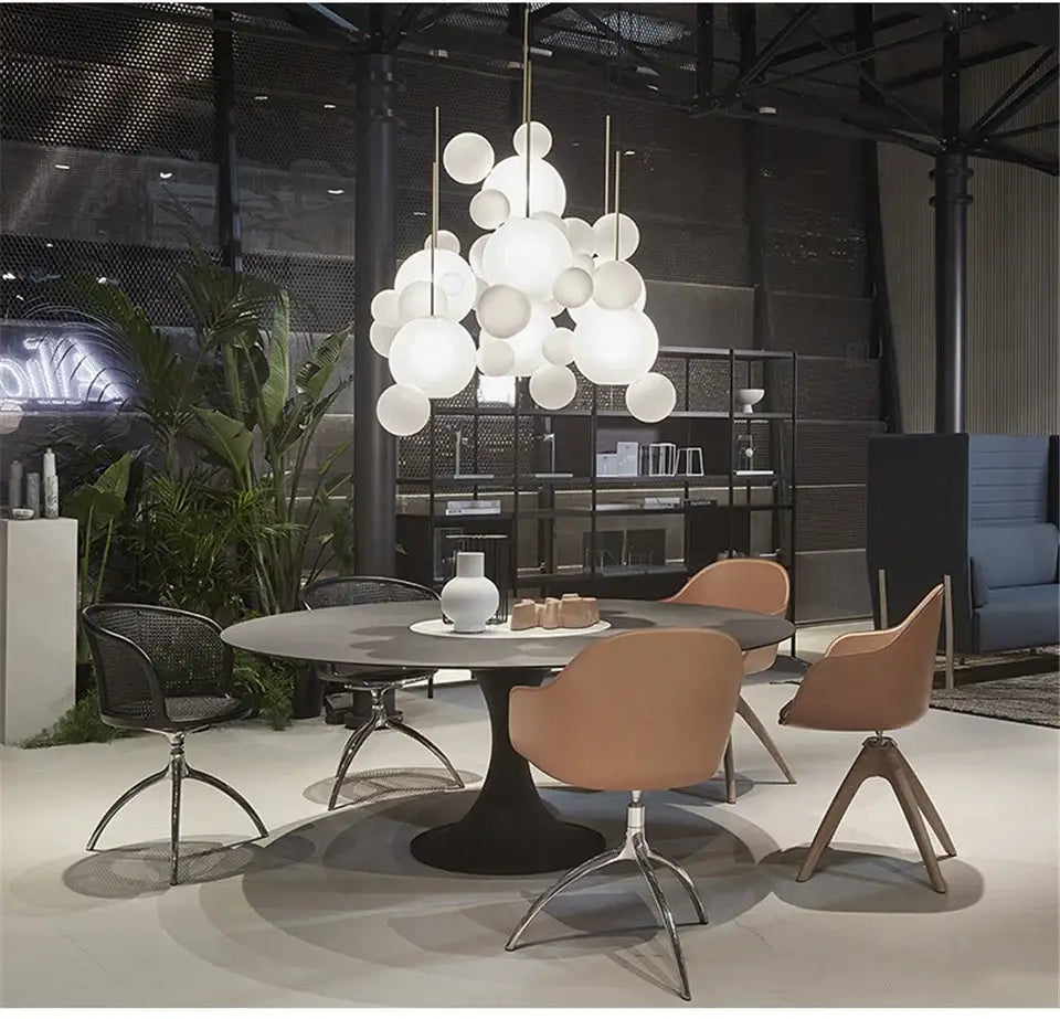 Modern nordic led bubble chandelier dining room glass pendant light