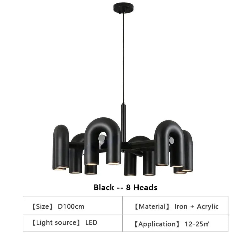 Modern gray 4 light led ceiling chandelier living room pendant