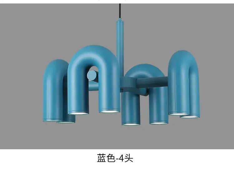 Modern gray 4 light led ceiling chandelier living room pendant