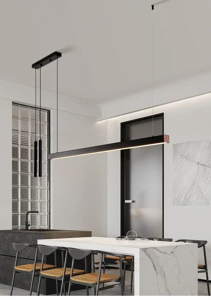 Minimalist black nordic led chandelier dining room pendant light