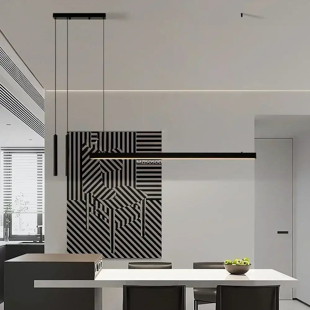 Minimalist black nordic led chandelier dining room pendant light