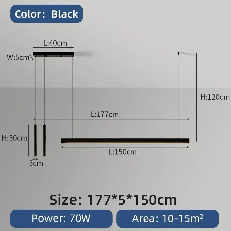 Minimalist black nordic led chandelier dining room pendant light