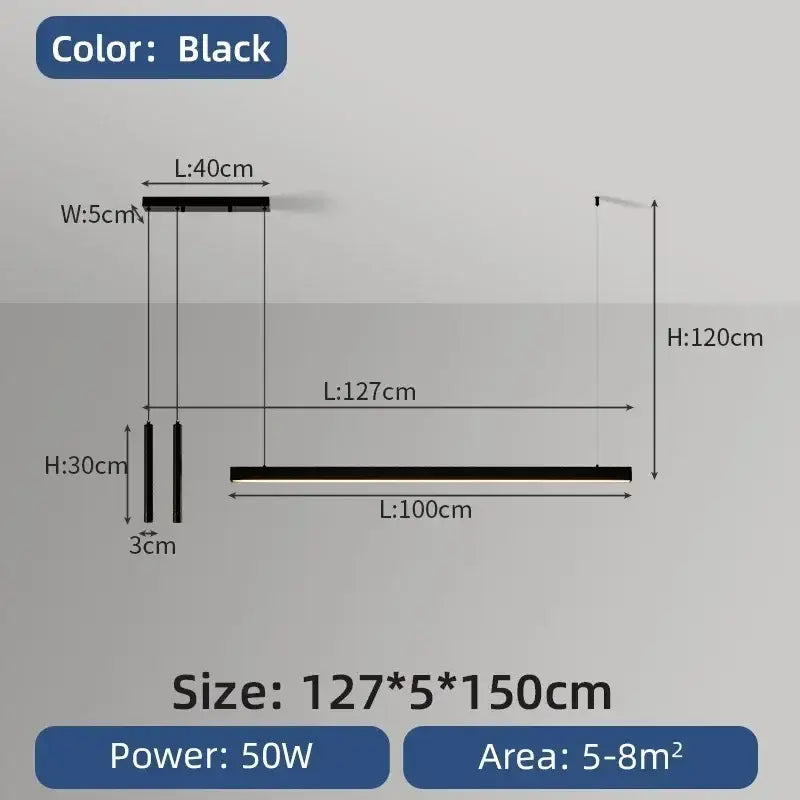 Minimalist black nordic led chandelier dining room pendant light