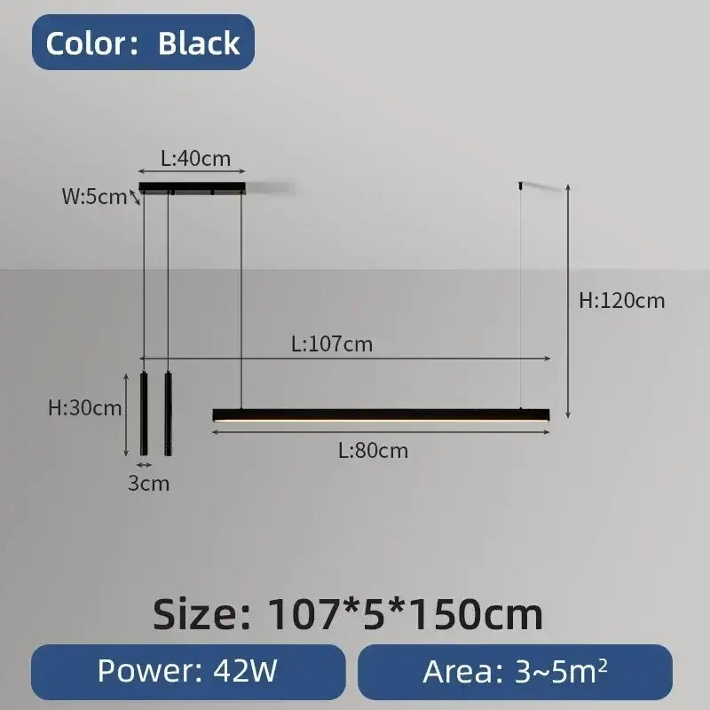 Minimalist black nordic led chandelier dining room pendant light