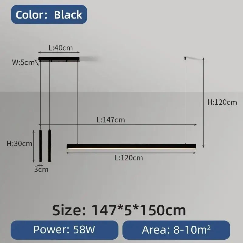 Minimalist black nordic led chandelier dining room pendant light