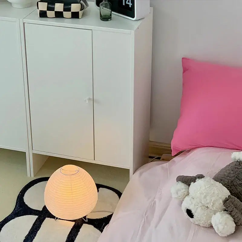 Wabi sabi white paper led table lamp bedroom lantern light