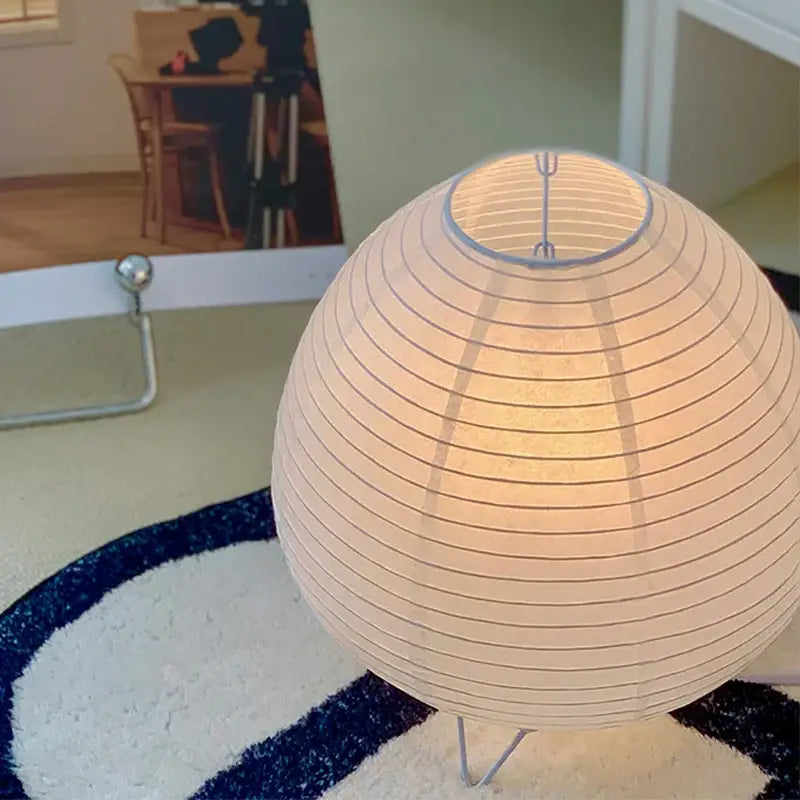 Wabi sabi white paper led table lamp bedroom lantern light