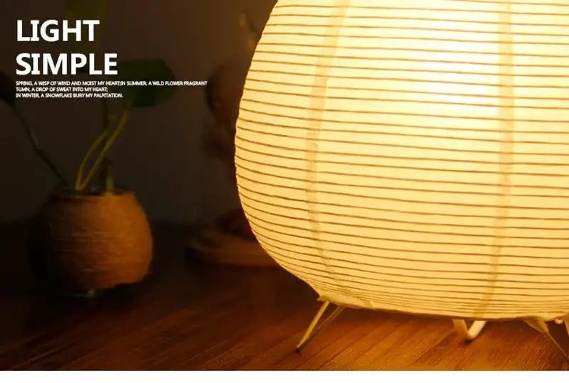 Wabi sabi white paper led table lamp bedroom lantern light