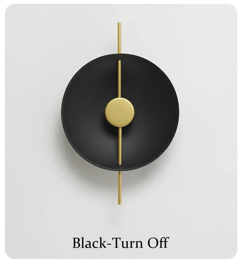 Minimalist matte gold and black modern wall sconce bedroom light