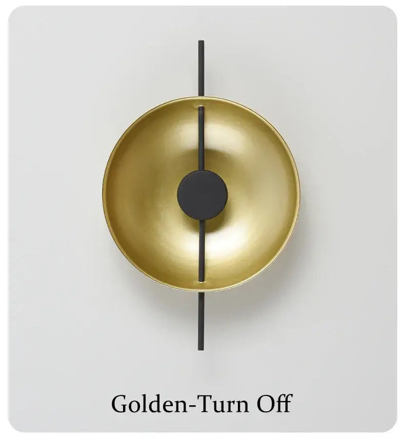 Minimalist matte gold and black modern wall sconce bedroom light