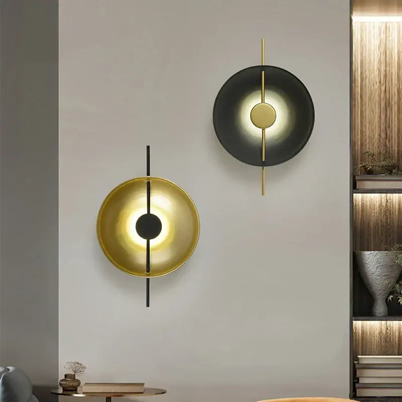 Minimalist matte gold and black modern wall sconce bedroom light