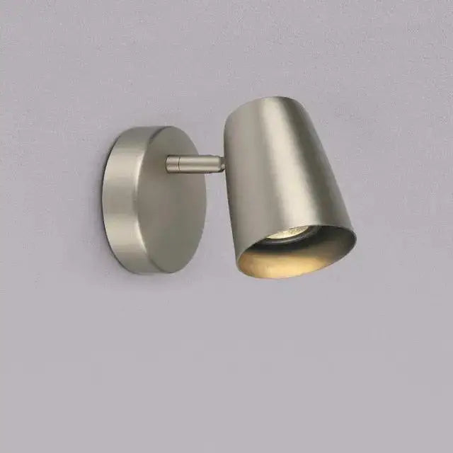 Modern brushed nickel wall sconces bedroom conical spotlight
