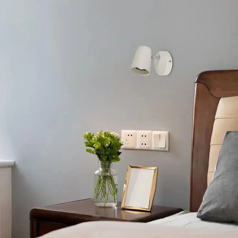 Modern brushed nickel wall sconces bedroom conical spotlight