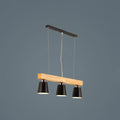 Nordic modern wood pendant light with metal lampshade for kitchen