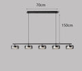 Modern black and chrome pendant lamp dining room five glass shades
