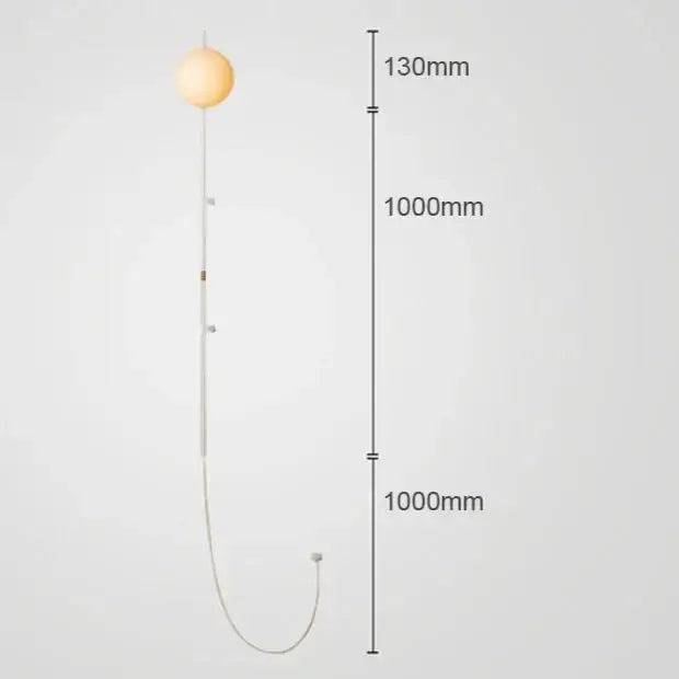 Minimalist white globe plug in wall lamp sconce – bedroom light