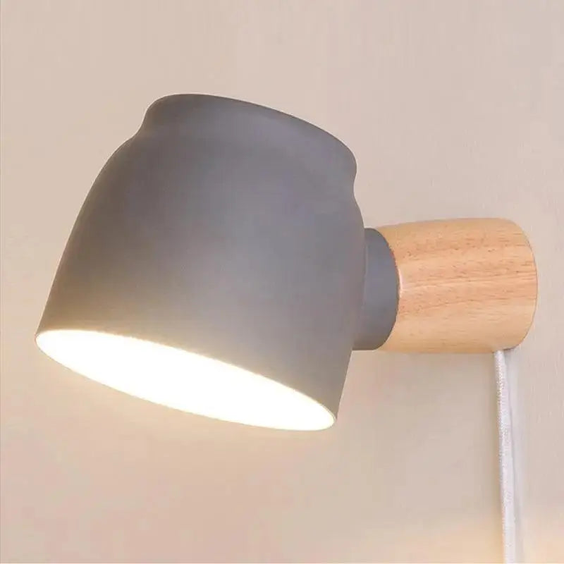 Modern gray quilted wall sconce bedroom plug-in wall light