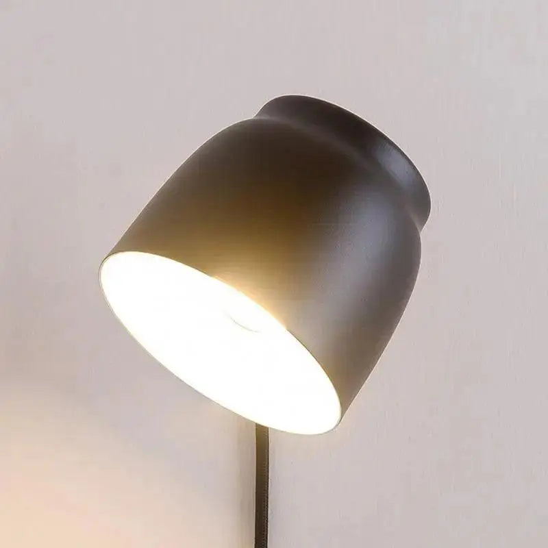 Modern gray quilted wall sconce bedroom plug-in wall light