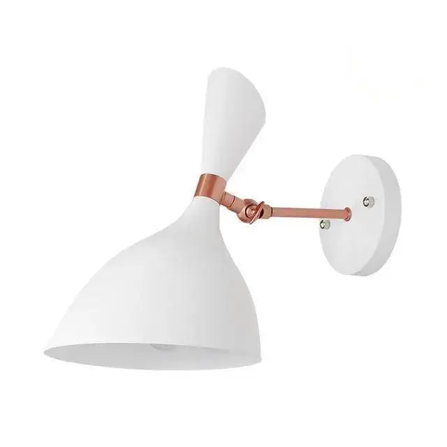 White and copper articulated wall sconce bedroom easy installation