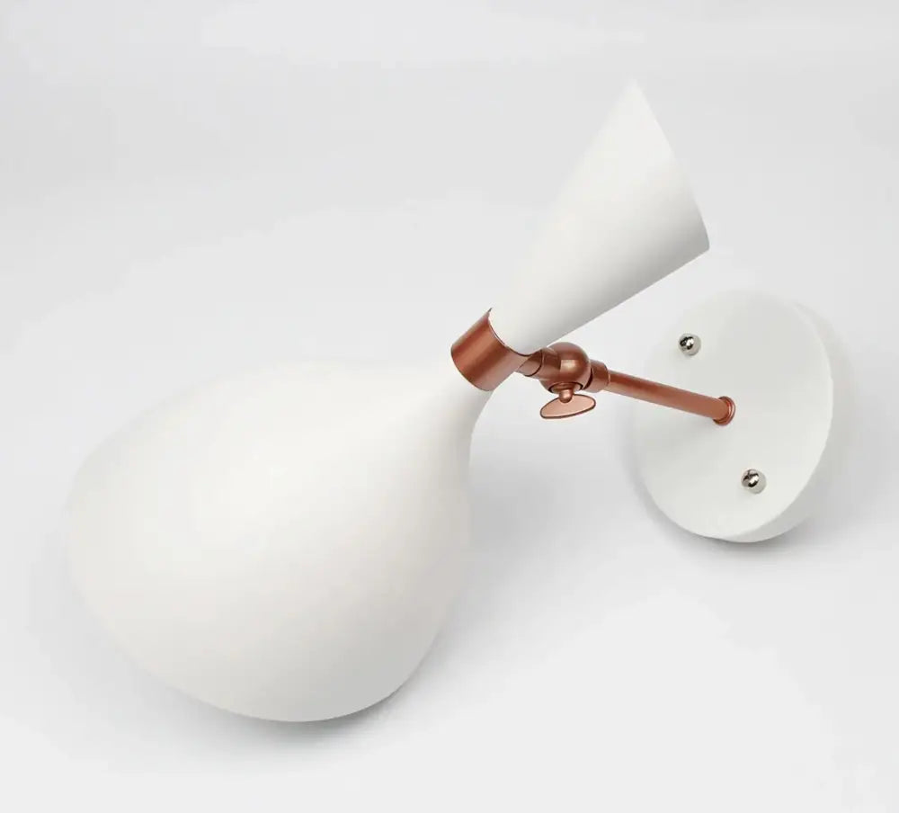 White and copper articulated wall sconce bedroom easy installation