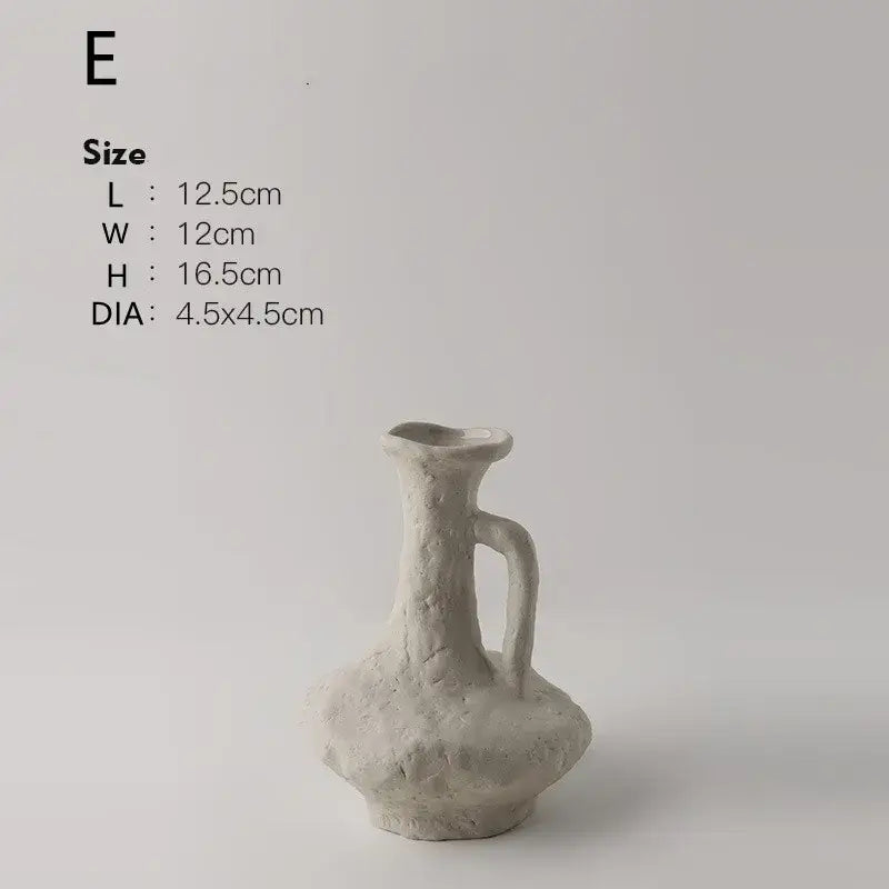 Nordic style ceramic flower pot set white living room vases